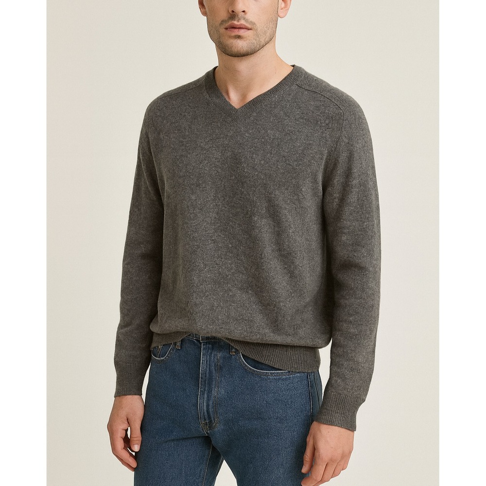 Marks & Spencer Pure Cashmere Sweater XL Gray‎ Quiet Luxury Unisex Minimalist